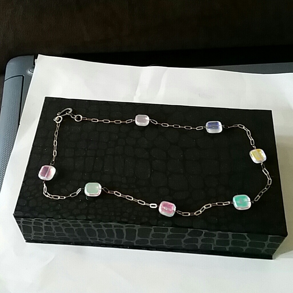 Dichroic bead necklace